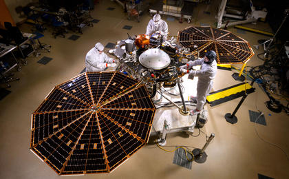 InSight spacecraft solar array deployment